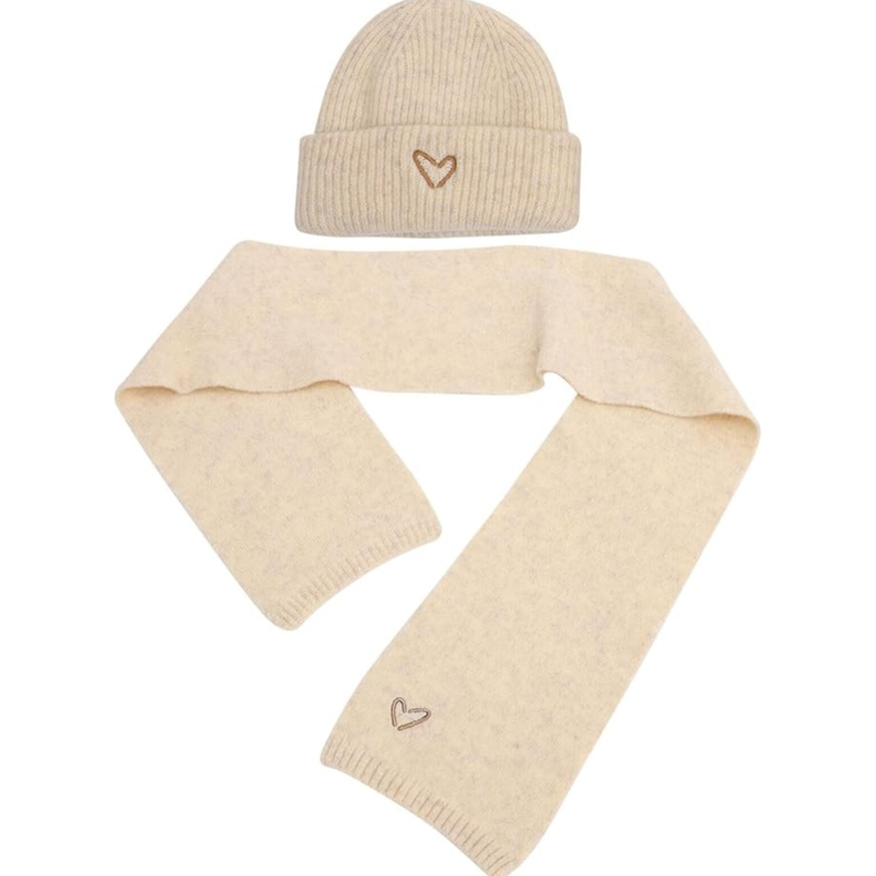 Conjunto De Gorro Y Bufanda De Lana Tejido Invierno Para Niños-1