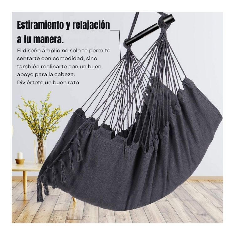 Silla Hamaca Colgante Elegante Estilo Boho Moderna-3