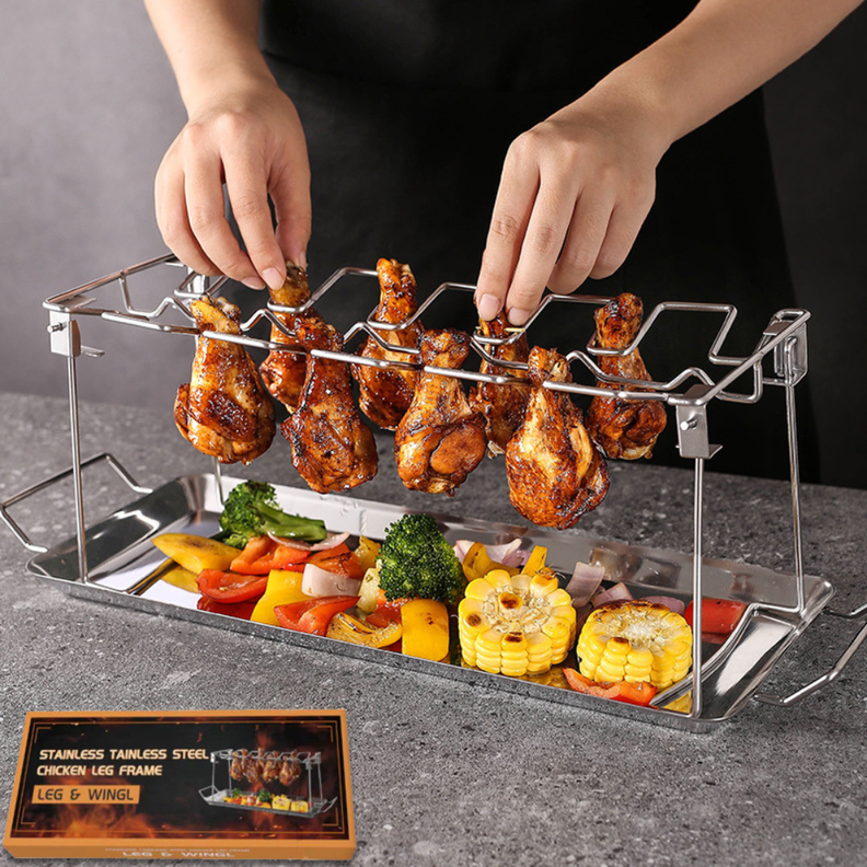 Soporte Asar Y Ahumar Alitas De Pollo Horno Eléctrico-2