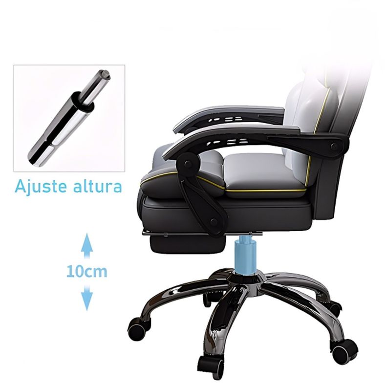 Silla Pc Negra Sillón Regulable Ejecutiva Oficina Escritorio-2