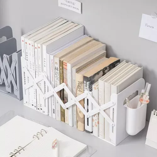 Estante Organizador Soporte Libros Ajustable Con Portalápice-2