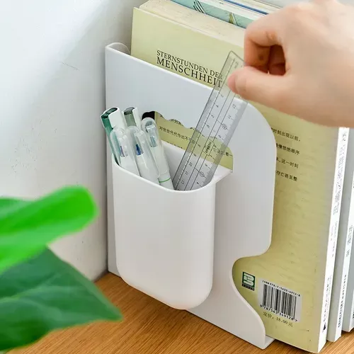 Estante Organizador Soporte Libros Ajustable Con Portalápice-1