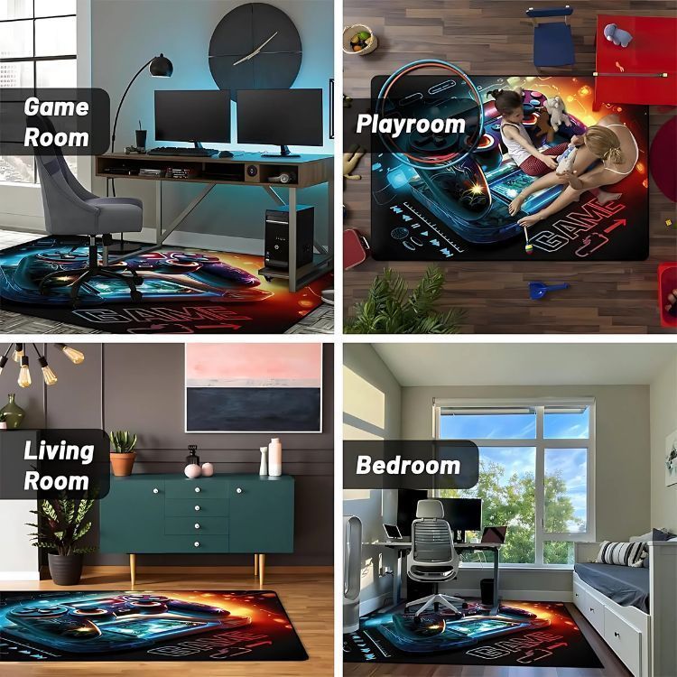 Alfombra 3D Gamer 140X200cm Dormitorio Living Sala de juegos-4