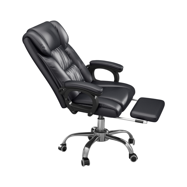 Sillón Ejecutivo De Cuero PU Reclinable Reposapiés Reclinable-2