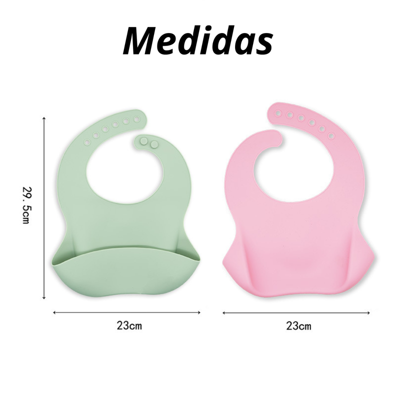 Babero Impermeable Para Bebes De Silicona Lavable-1
