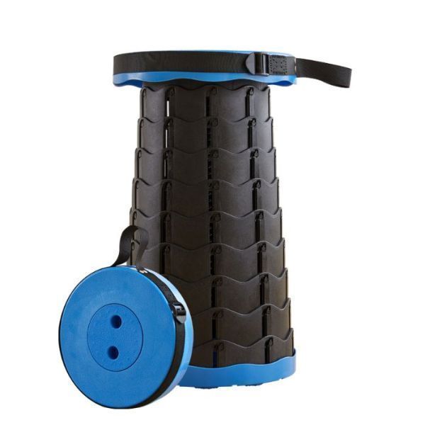 Silla Taburete Portatil Telescopico Plegable Camping Azul