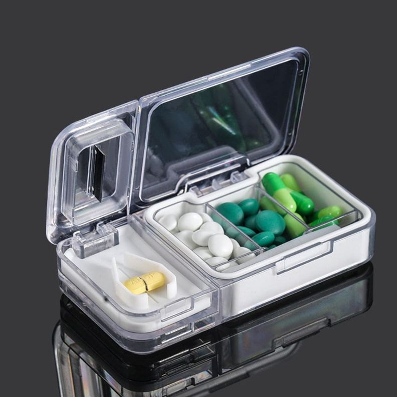 Caja Cortador de Medicinas De Pastillas Organizador Divisor-4