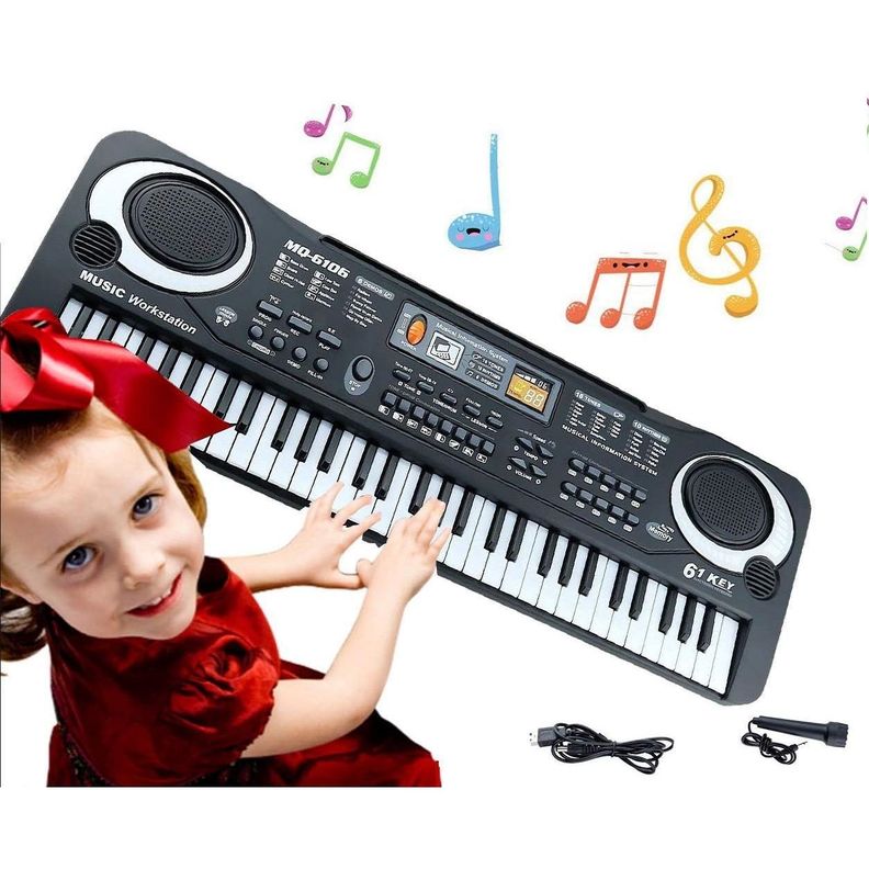 Piano Teclado Electrónico Digital 61 Teclas con Microfono-5
