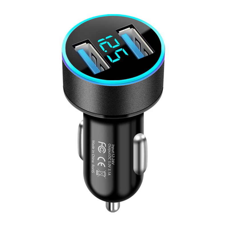 Cargador Adaptador Automovil Usb Doble Entrada 12-24v 3.1a-0