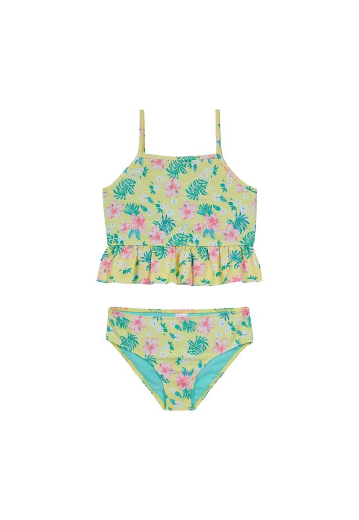 Niña Tankini Textura Estampado H2O Wear UV+30  Amarillo-0