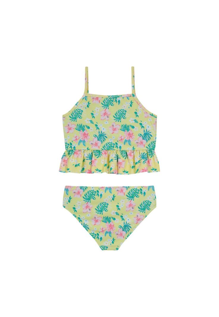Niña Tankini Textura Estampado H2O Wear UV+30  Amarillo-1