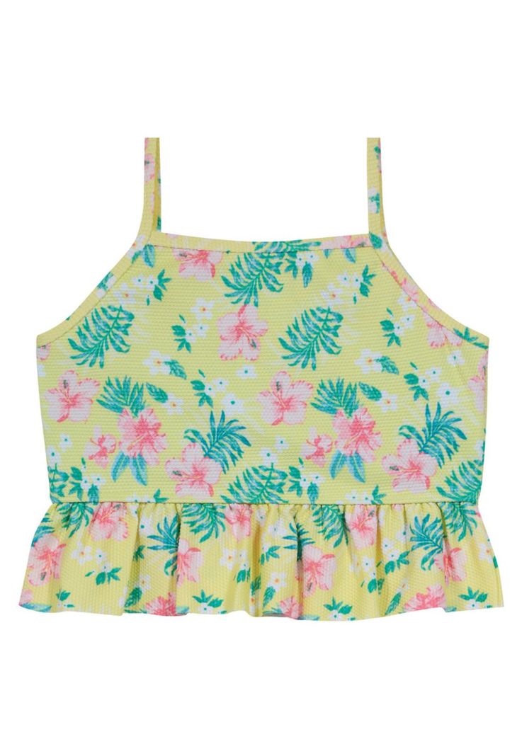 Niña Tankini Textura Estampado H2O Wear UV+30  Amarillo-2