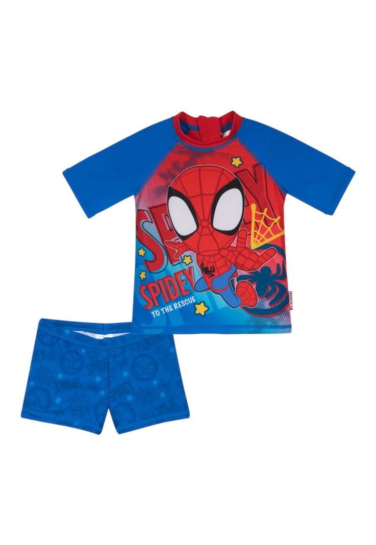 Traje de Baño Bebe Niño Set UV 50+ Disney Spidey-0