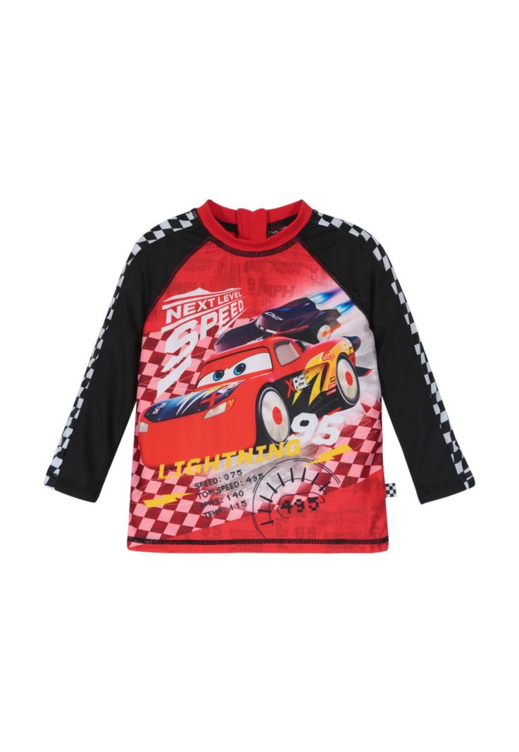 Polera Bebe Nino UV 50 Manga Larga Disney Cars Rojo
