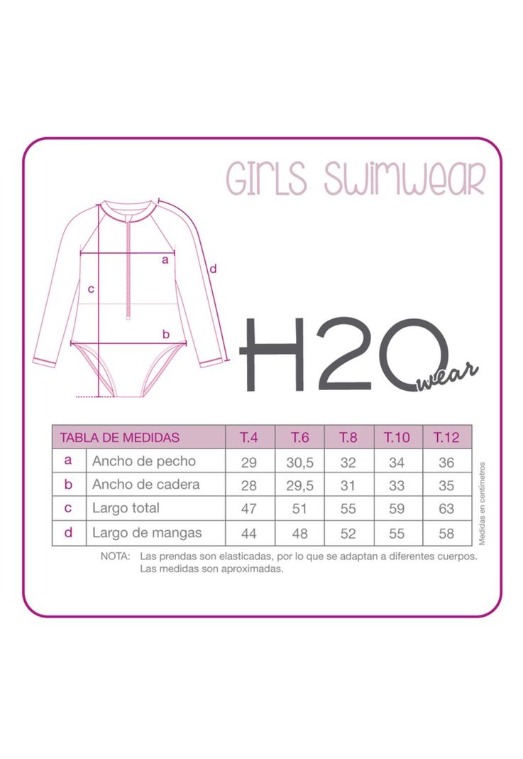 Traje de Baño Niña UV30+ Colores Cierre Niña H2O Wear-2