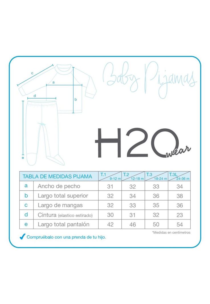 Pijama Bebé Niño Conjunto Polar Celeste H2O Wear-2