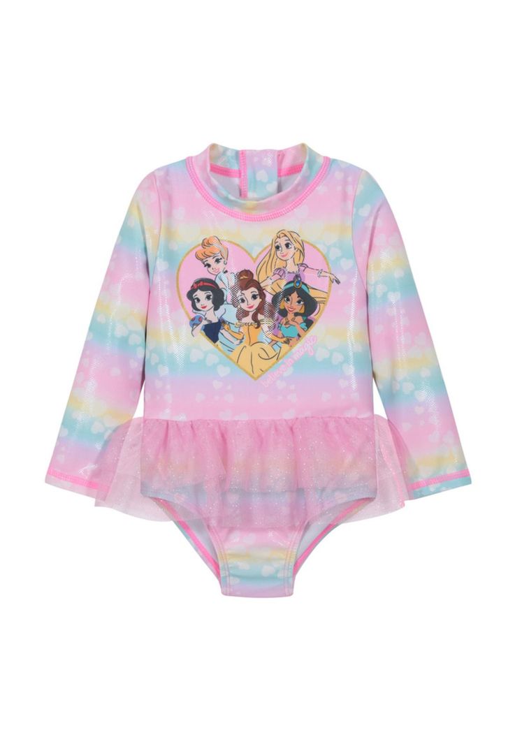 Traje de Baño Bebe Niña Manga Larga  UV50+ Princesas-0