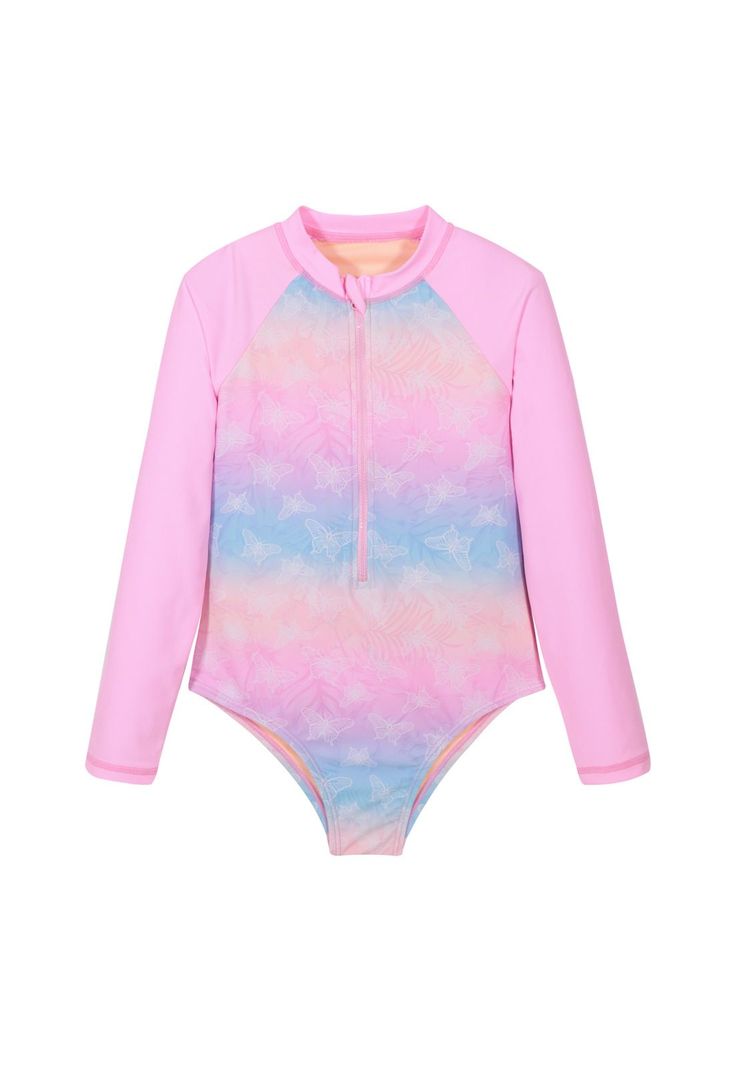 Traje de Bano Nina M/Larga UV50 H2O Wear Rosado 4