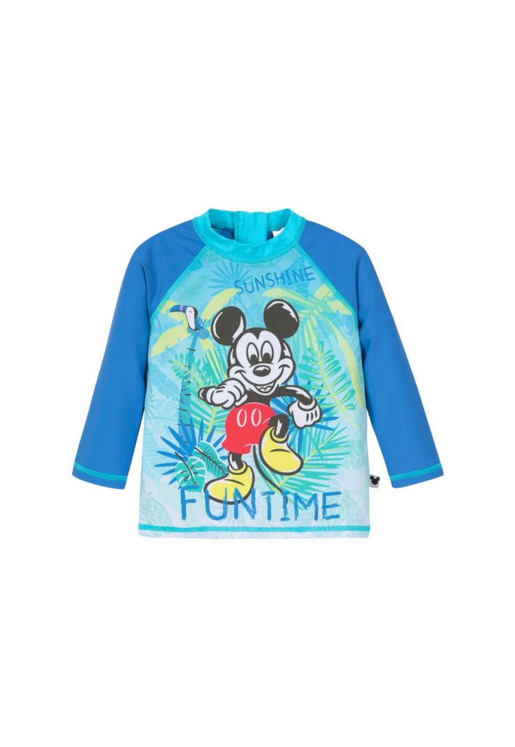 Polera  UV50+ Manga Larga para Bebe Niño Disney Turquesa-0