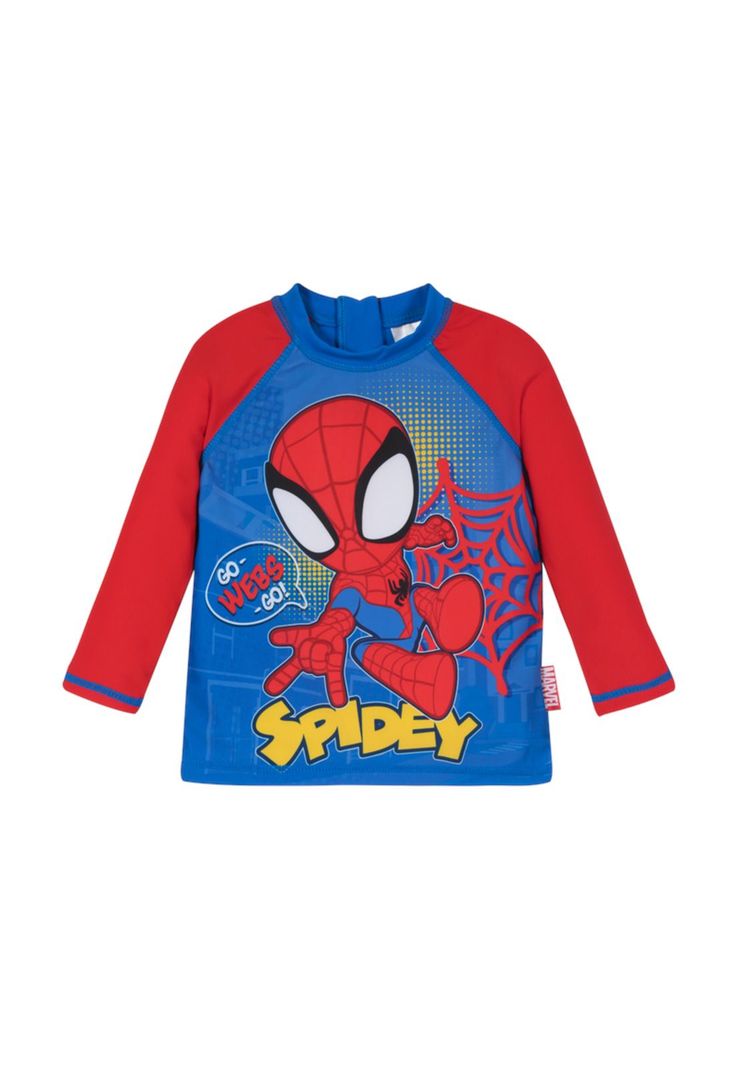 Polera Bebe Niño UV 50 Manga Larga Disney Spidey Rojo-0