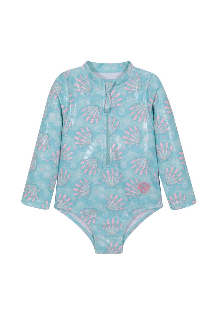 Traje de bano Bebe Nina Entero  UV50 M/Larga H2O Wear Calipso 9 A 12 Meses