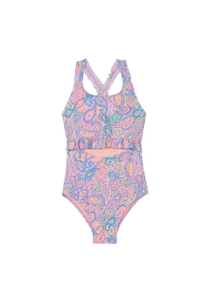 Traje de Baño Niña Cut Out UV30+ Folia Dorada H2O Wear-0