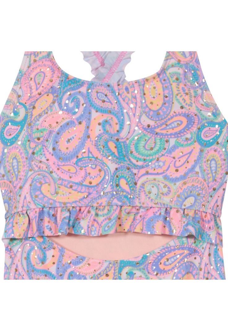 Traje de Baño Niña Cut Out UV30+ Folia Dorada H2O Wear-2