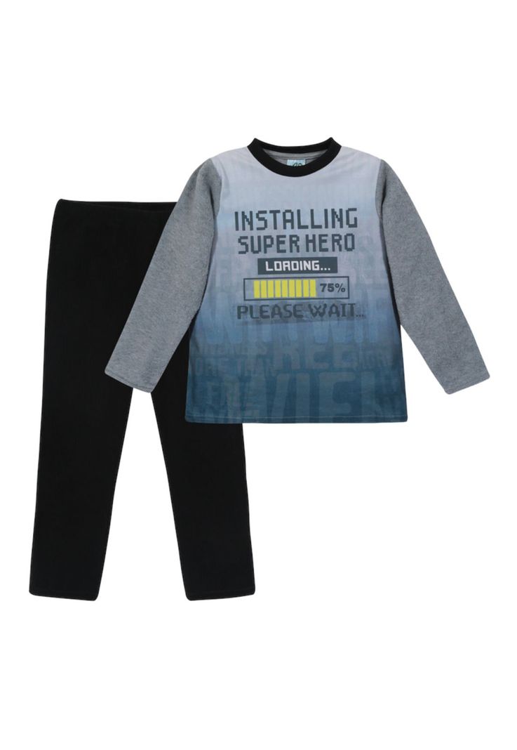 Pijama Niño Polar H2O Wear Gris-0