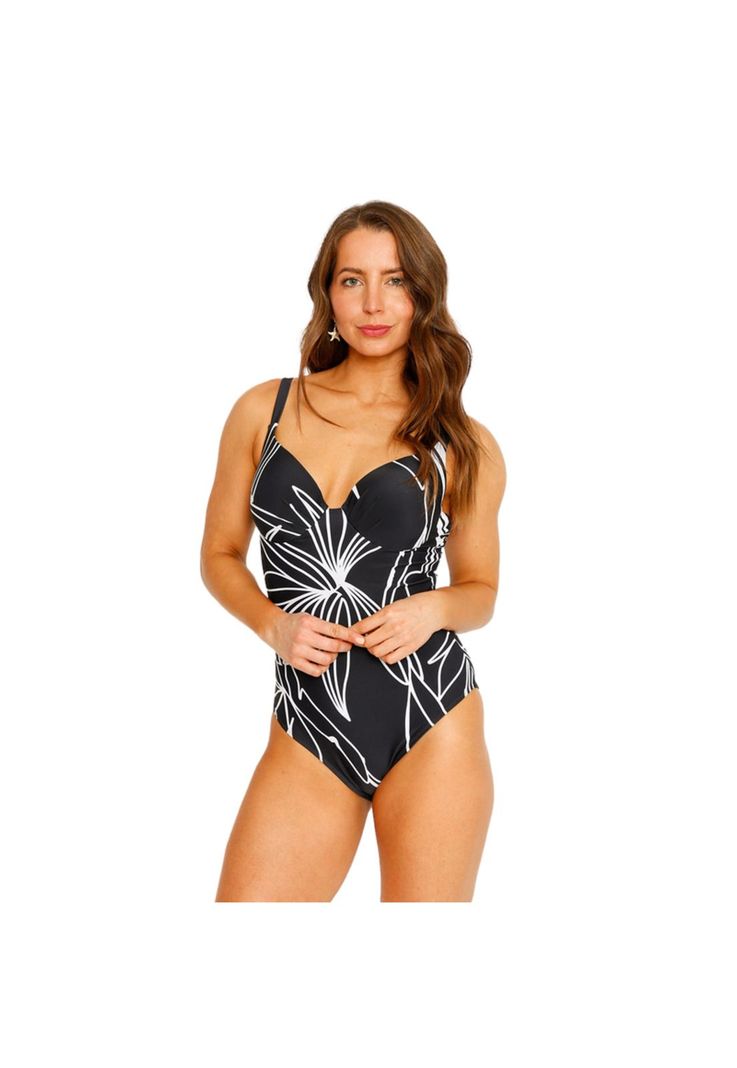Traje de Baño Entero Copas para Mujer Negro-0