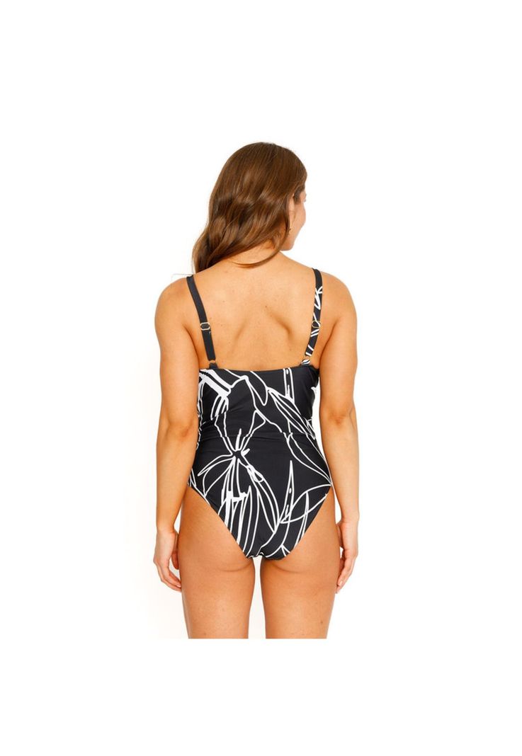 Traje de Baño Entero Copas para Mujer Negro-8