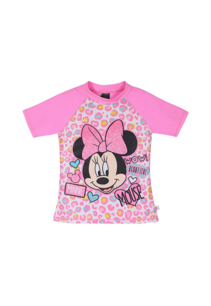 Polera Niña Manga Corta UV 50+ Disney Minnie Fucsia-0