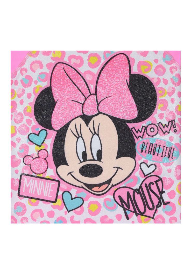 Polera Niña Manga Corta UV 50+ Disney Minnie Fucsia-2