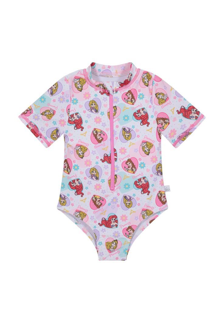 Traje de Baño Bebe Niña Entero Disney Princesa Blanco M/Corta-0