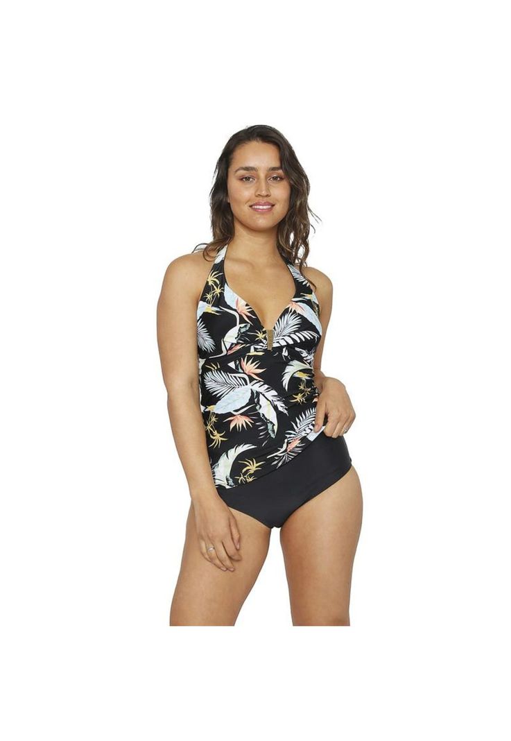Traje de Baño Tankini Mujer H2O Wear Halter Estampado Verde Mar-6