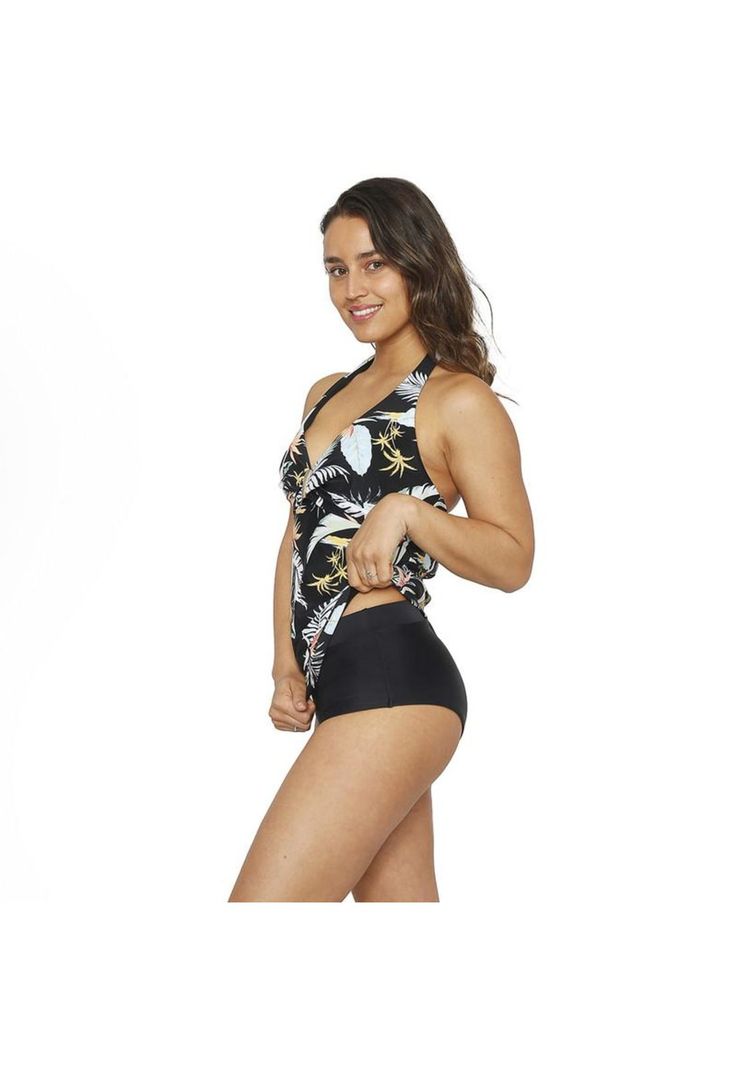 Traje de Baño Tankini Mujer H2O Wear Halter Estampado Verde Mar-7