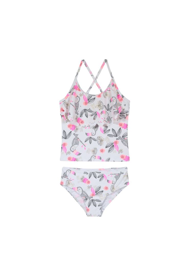 Traje de Baño Niña Tankini UV30+ H2O Wear Blanco-0