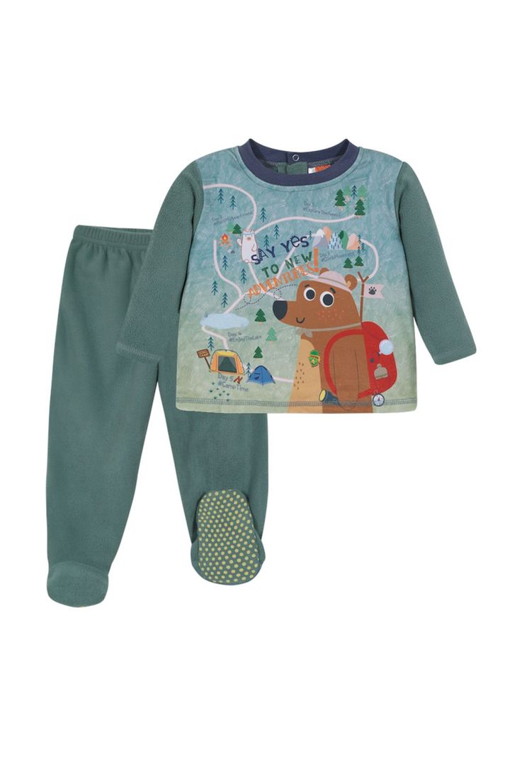 Pijama Bebé Niño Conjunto Polar Sustentable Verde H2O Wear-0