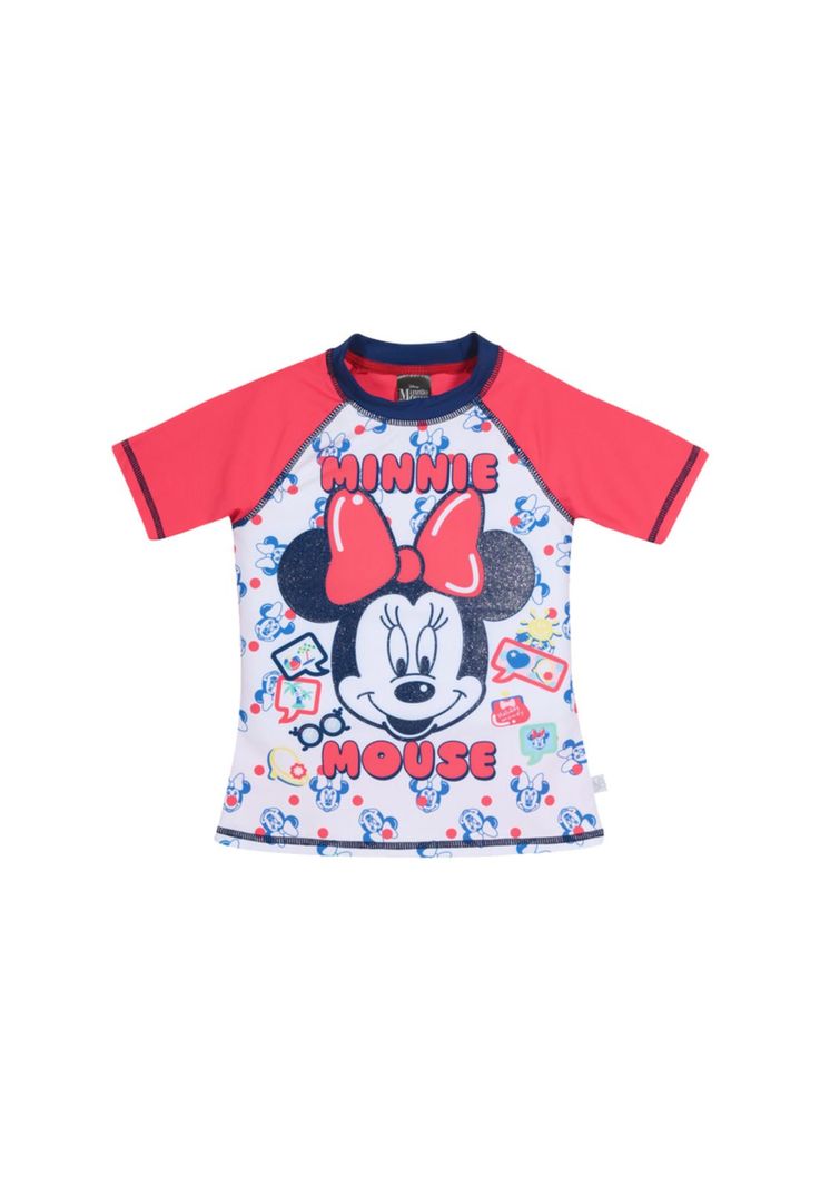 Niña Polera UV+50 Minnie Mouse Disney Blanco-Azul-0