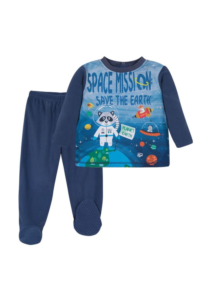 Pijama Bebé Niño Conjunto Polar Sustentable Azul H2O Wear-0