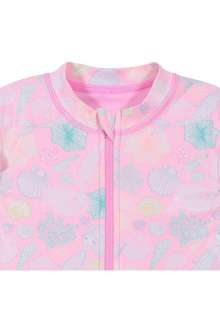 Traje de Baño Niña Manga Corta UV30+ H2O Wear Coral-2