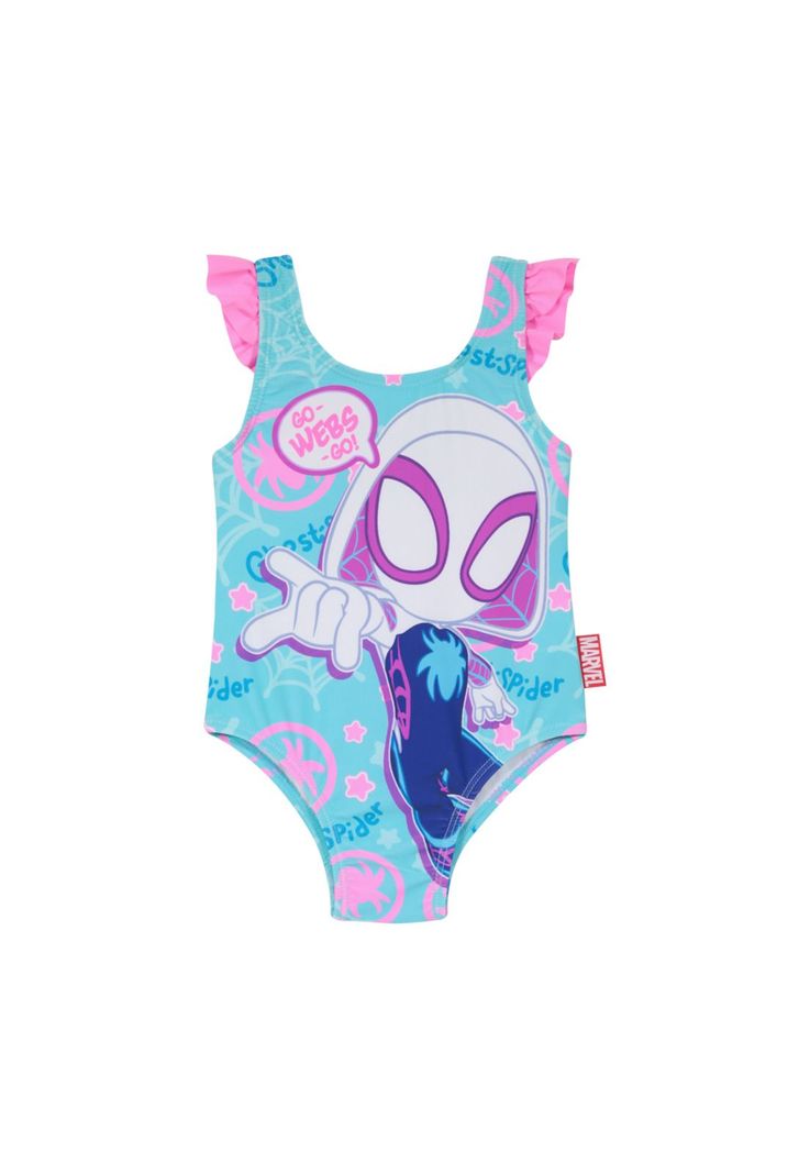 Traje de Baño Bebe Niña Disney Spidey Celeste-1