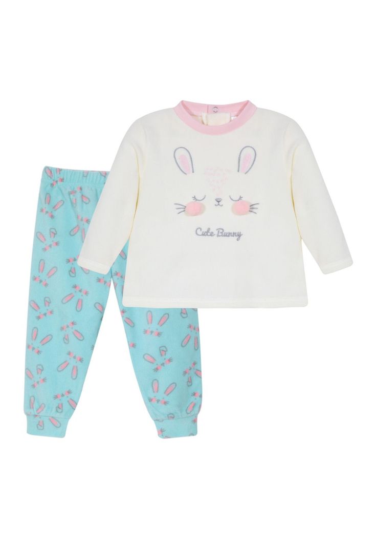 Beba Pijama Cute Bunny  2Pz H2O Wear Crema Polar 9 A 12 Meses