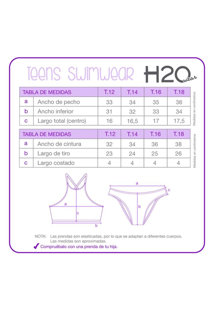 Traje de Baño Teens Niña Bikini UV30+ H2O Wear Azul High Neck-2