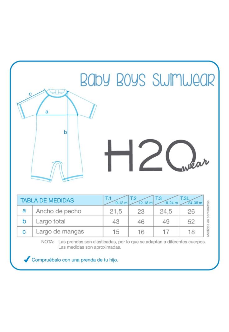 Traje de Baño Bebe  Body UV50+ Manga Corta H2O Wear-2