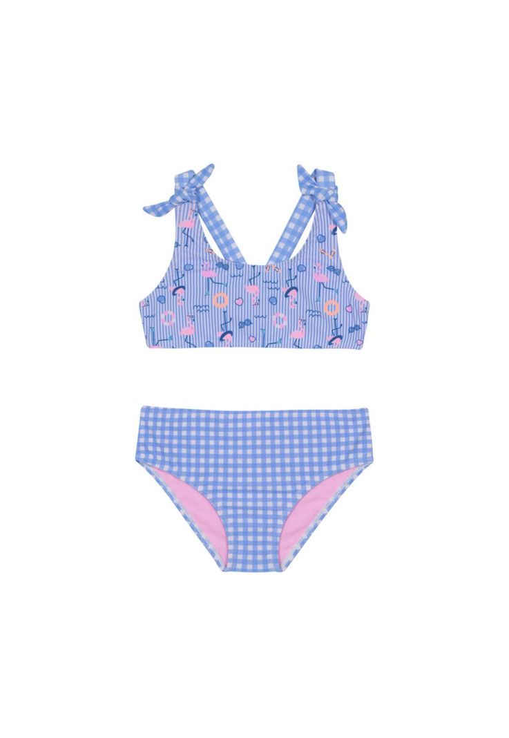 Traje de Bano Nina Bikini Ribbons UV50 H2O Wear Celeste 4