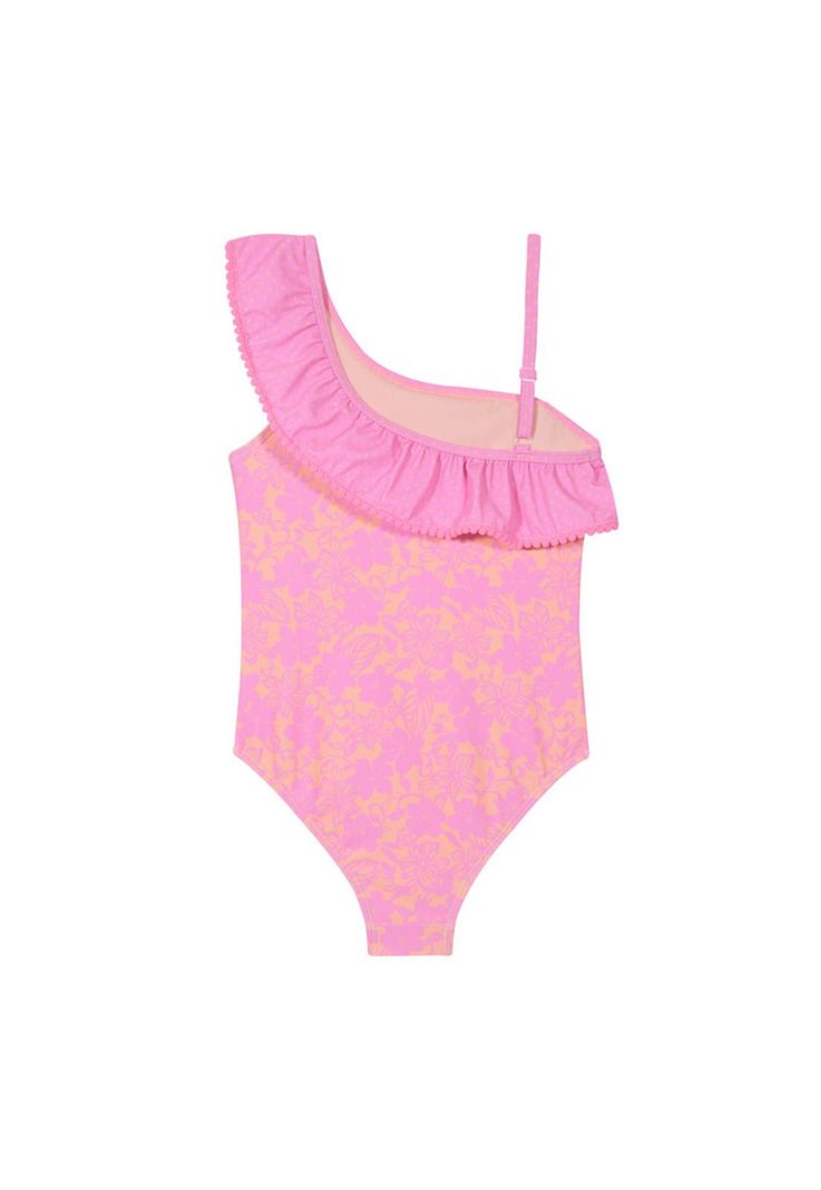 Traje de Baño Niña Un Hombro UV30+ Pompom H2O Wear Rosa-1