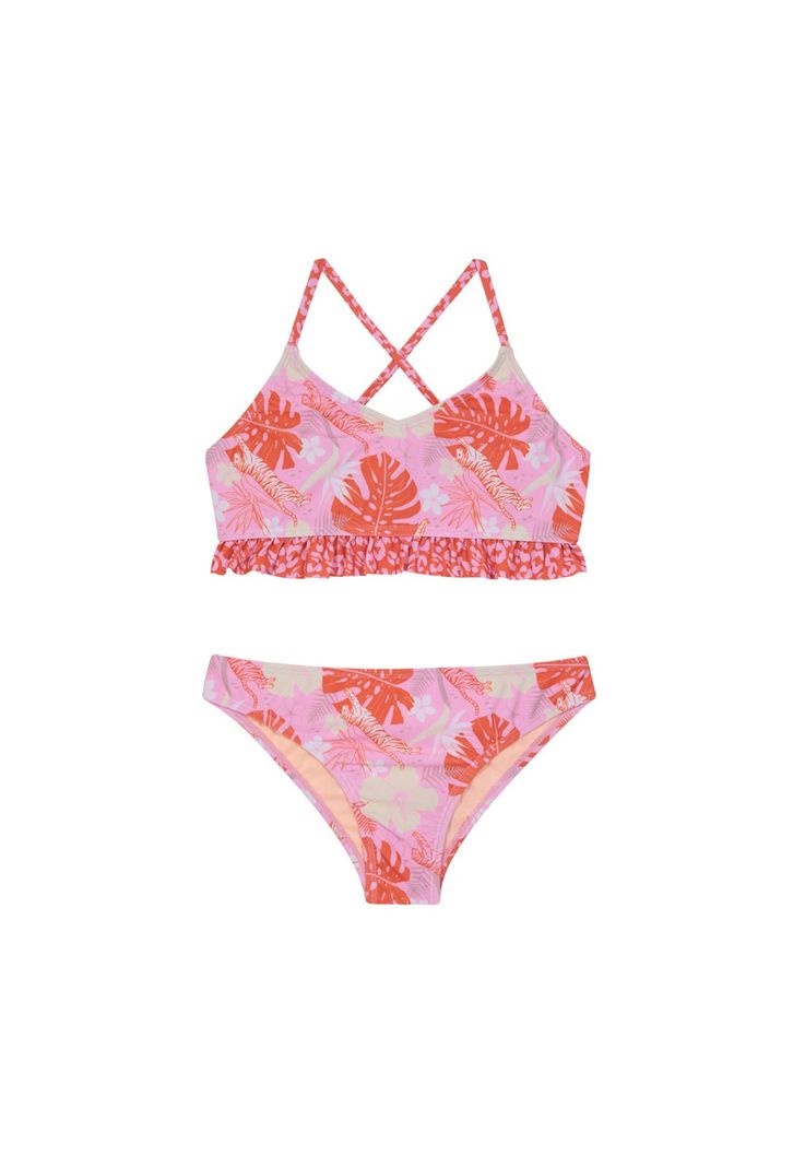 Traje de Bano Nina Teens Bikini UV50 Bretel H2O Wear Rosado 12