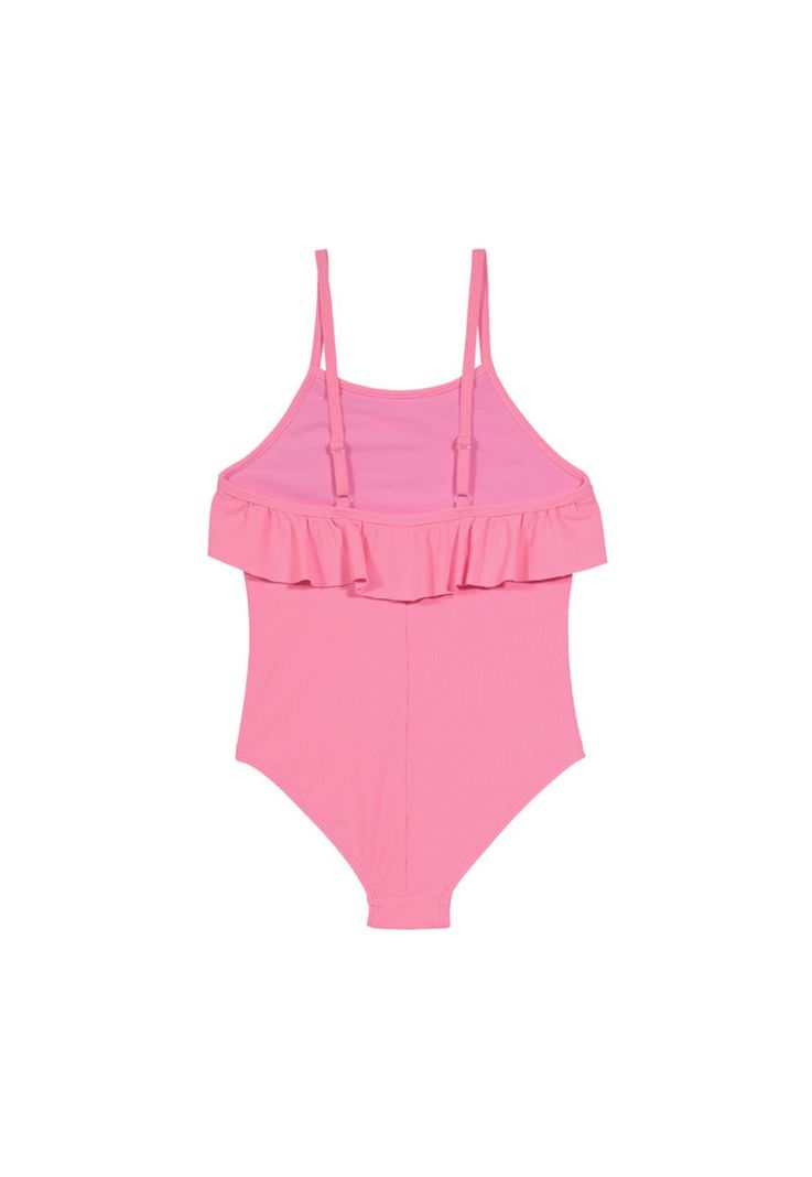 Niña Traje de Baño Entero UV+30 Textura Vuelo Rosado-2