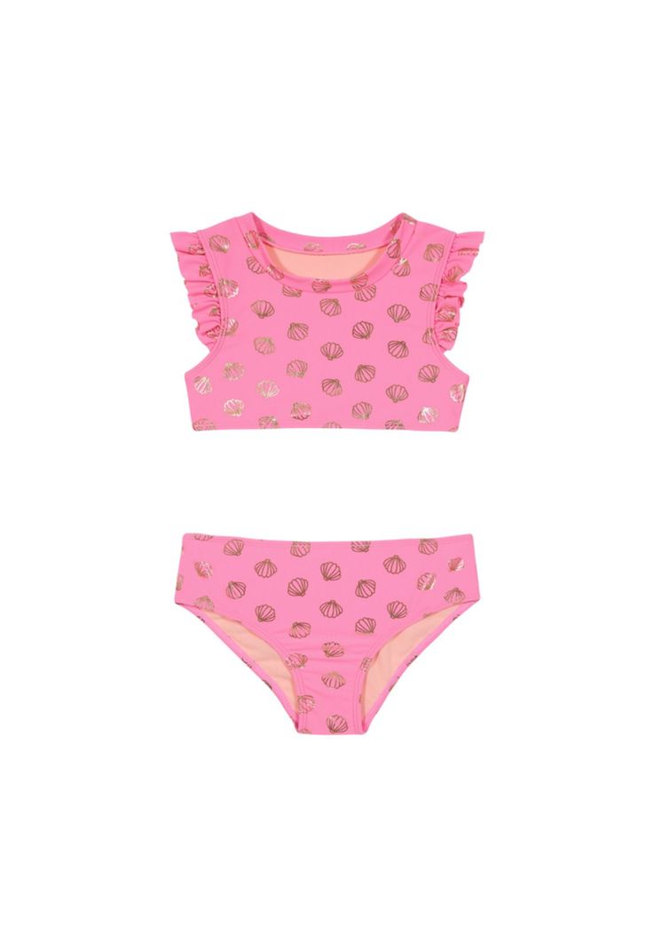 Traje de Baño Bikini UV30+ para Niña Coral-0
