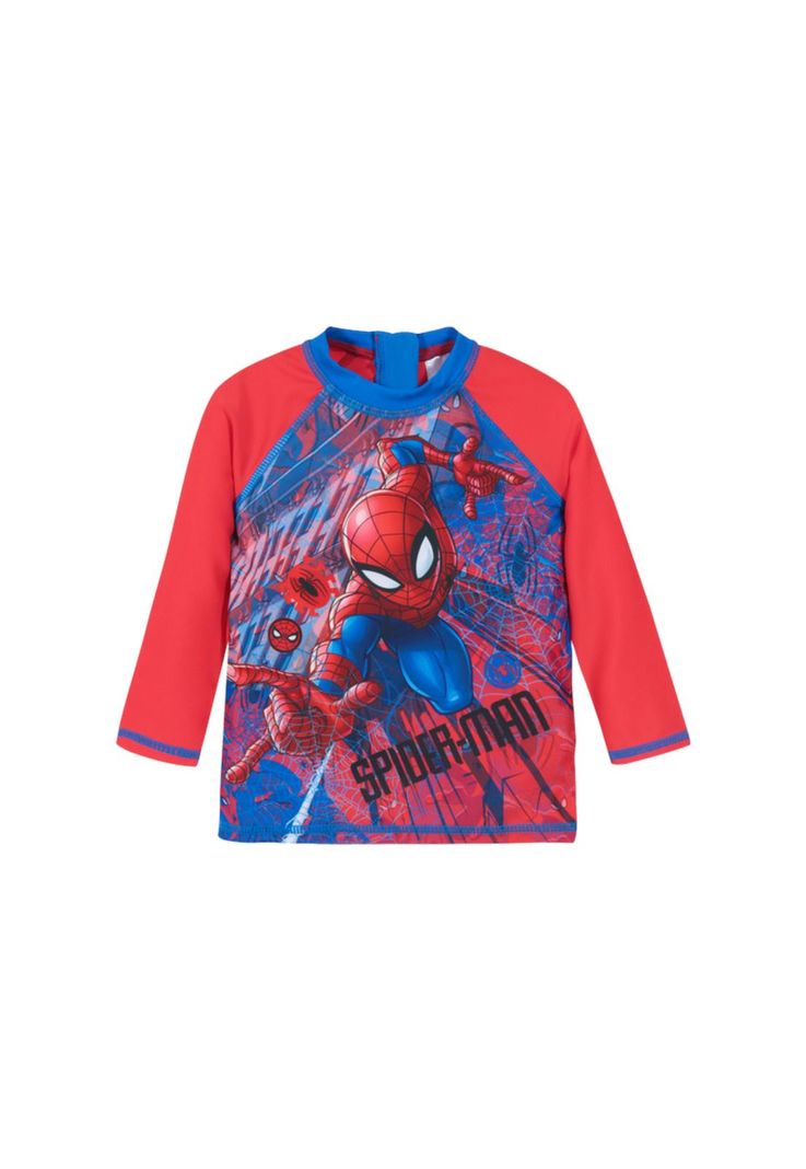 Polera Bebe Niño UV 50 Manga Larga Disney Spiderman Rojo-0